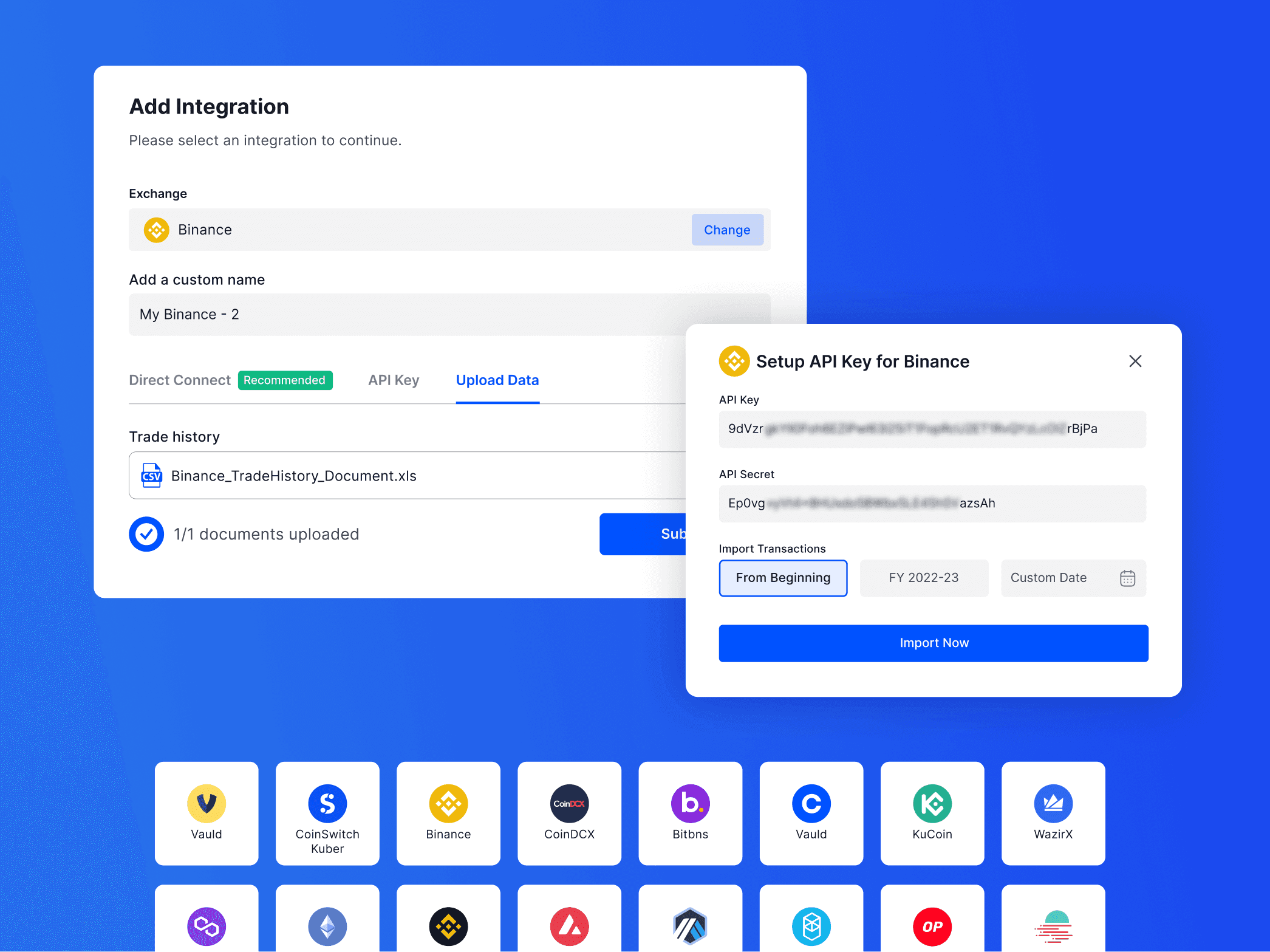 Import transactions product demo