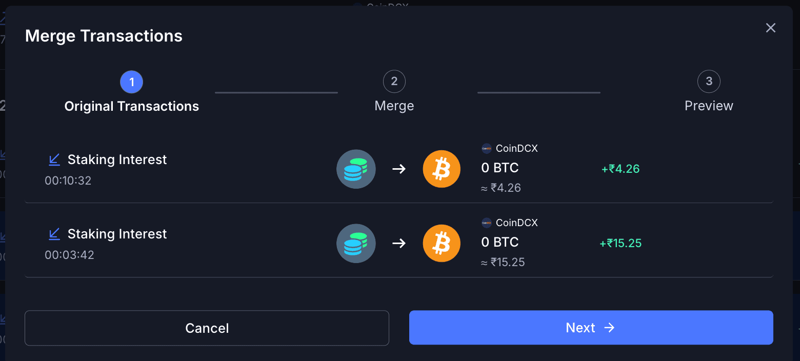 Merge Transactions
