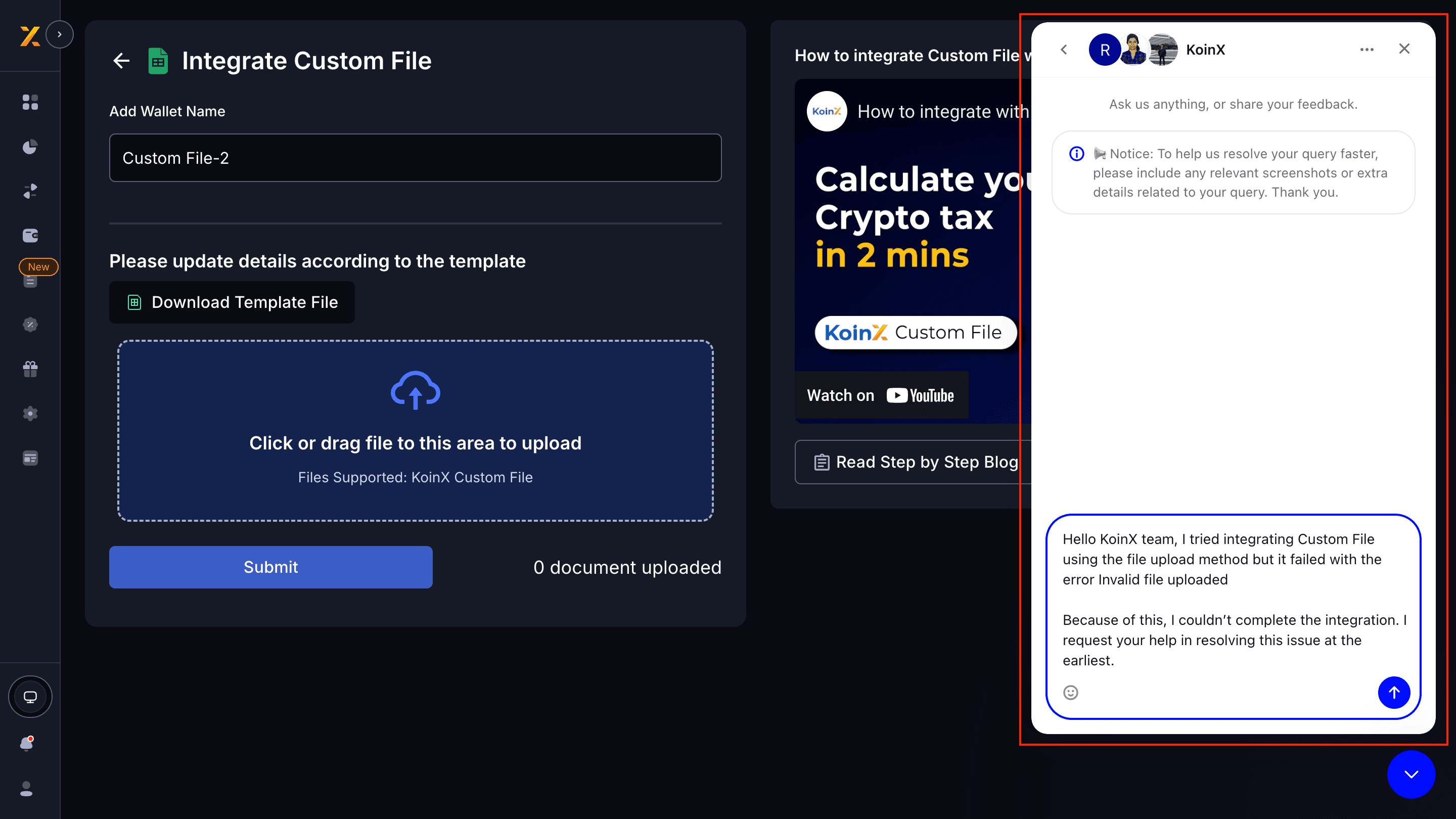 Proactive Support Screenshot